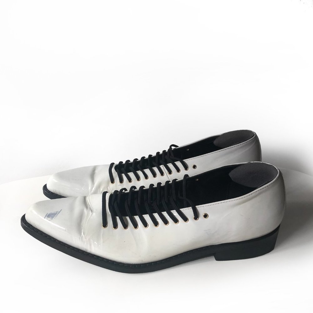 Comme des Garçons CDG patent leather point toe loafers rare